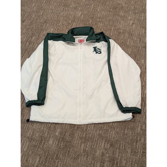 LaSalle Men's Windbreaker Sz XL. White/Green. Rain Hood folded in collar. NWT. - Picture 10 of 10